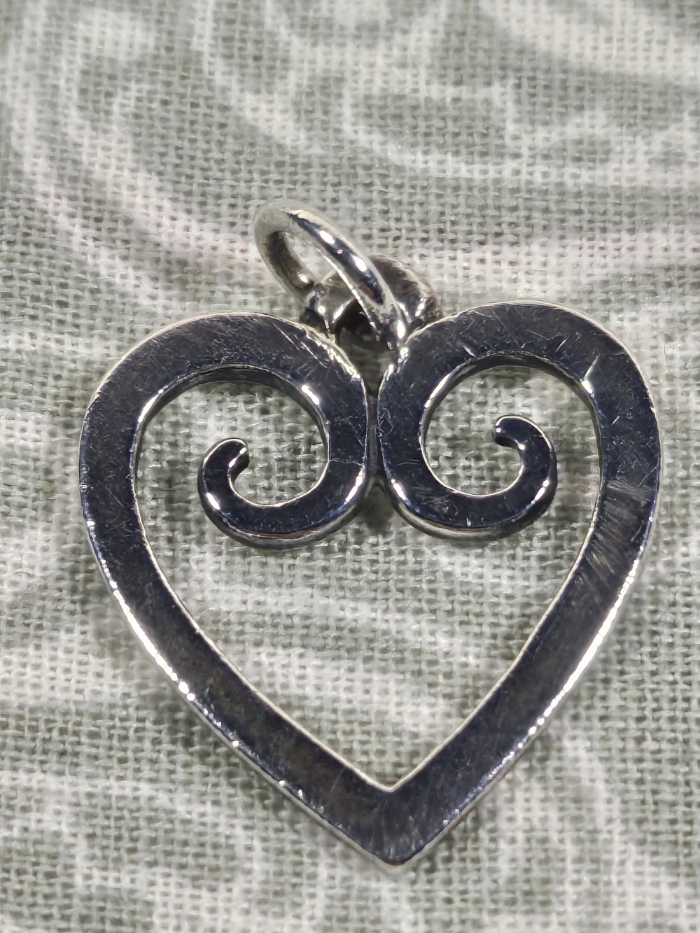 James Avery Sterling Silver Heart Scroll Pendant - 3/4"